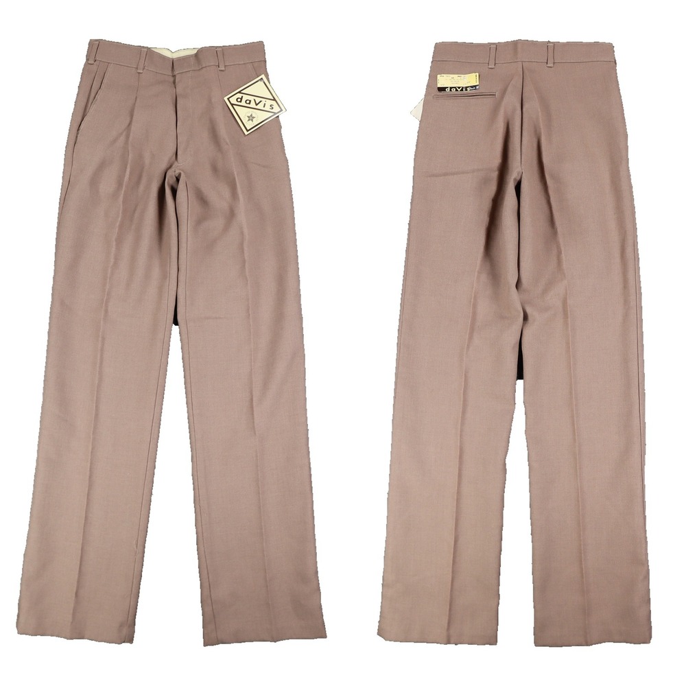 Davis W28 L31 Brown Taupe Flat Front Flare Dress Pants USA NWT